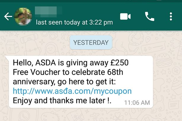 whatsapp voucher scam example